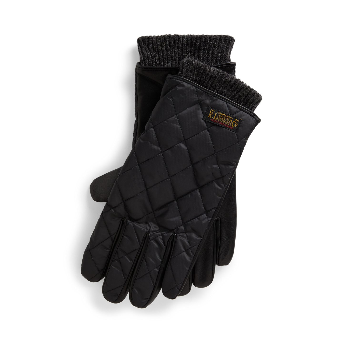 Мужские перчатки Ralph Lauren Quilted Touch Screen Field Gloves, цвет: Чёрный — фото 2