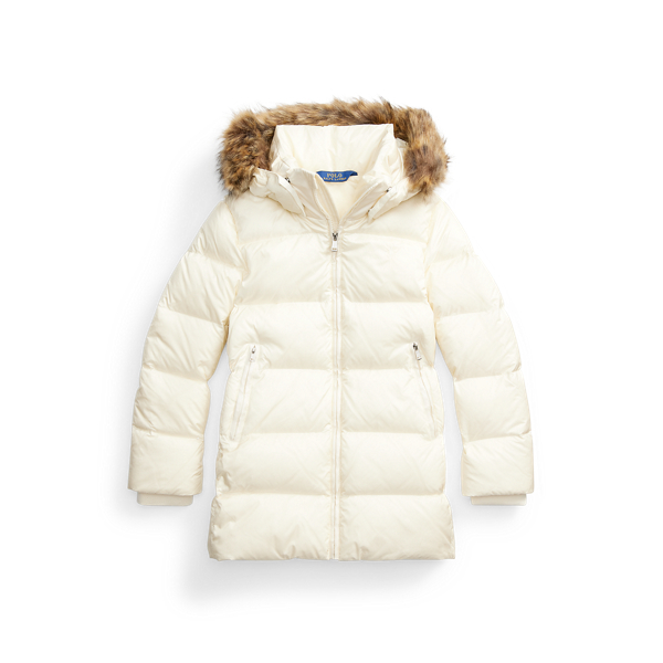 Ralph lauren faux fur quilted down coat hotsell