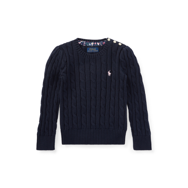 Cable-Knit Cotton Jumper Girls 1.5-6.5 Years 1