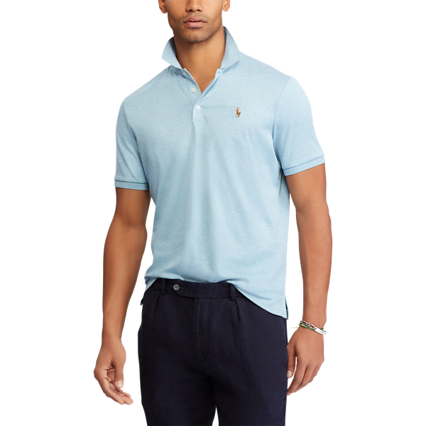 Modern Blue Heather Custom Slim Fit Soft Cotton Polo Shirt Polo Ralph Lauren 4