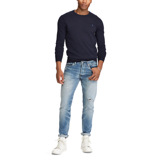 Hunter Navy Slim Fit Cotton Crewneck Sweater Polo Ralph Lauren 2