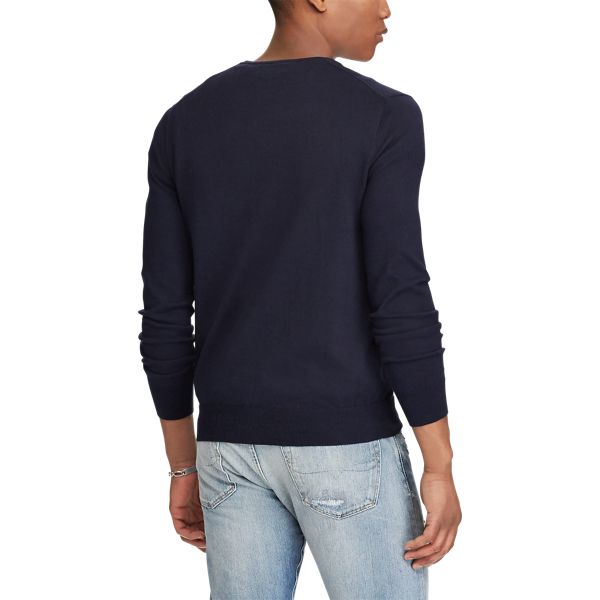 Hunter Navy Slim Fit Cotton Crewneck Sweater Polo Ralph Lauren 4