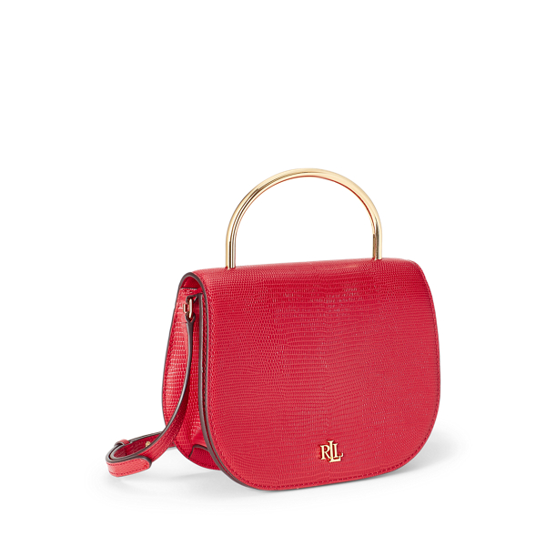 RL Red Medium Faux-Lizard Crossbody Lauren 2
