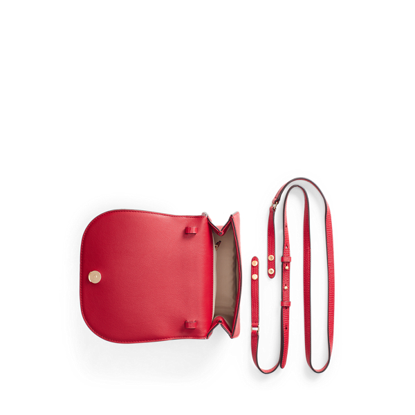 RL Red Medium Faux-Lizard Crossbody Lauren 4