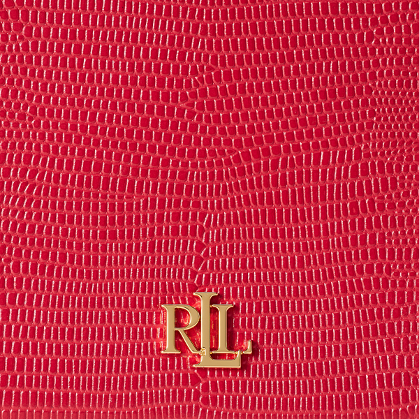 RL Red Medium Faux-Lizard Crossbody Lauren 5