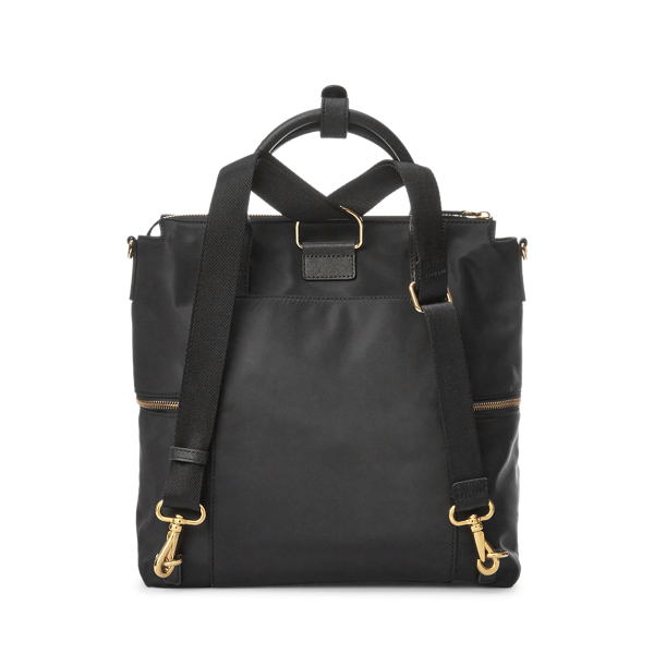 Black Nylon Medium Convertible Backpack Lauren 4
