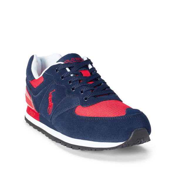 Newport Navy/Red Slaton Suede Trainer Polo Sport 2