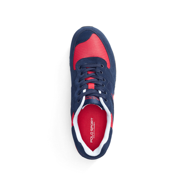 Newport Navy/Red Slaton Suede Trainer Polo Sport 4