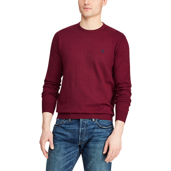 Classic Wine Heather Slim Fit Cotton Crewneck Jumper Polo Ralph Lauren 5