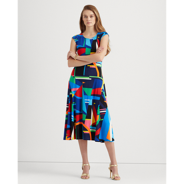 送料関税込【LAUREN RALPH LAUREN】STRETCH JERSEY MIDI DRESS Women's Lauren Ralph Lauren Stretch Jersey Tie-Front Dress | 6pm