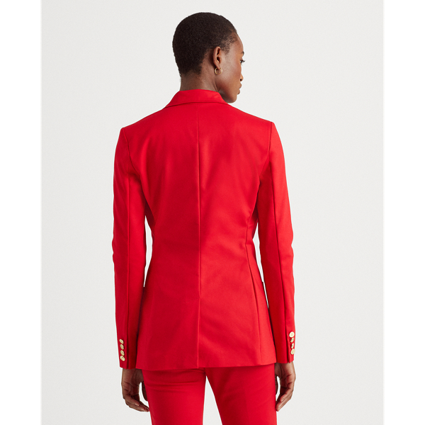 Lipstick Red Stretch Cotton Blazer Lauren 5