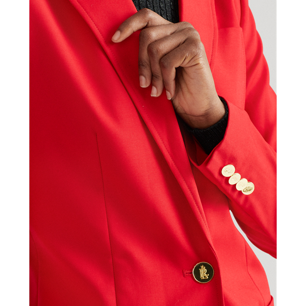 Lipstick Red Stretch Cotton Blazer Lauren 6