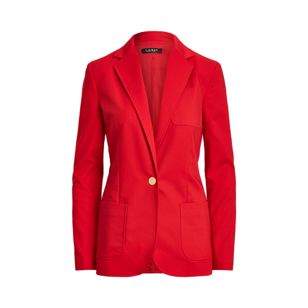 Lipstick Red Stretch Cotton Blazer Lauren 2