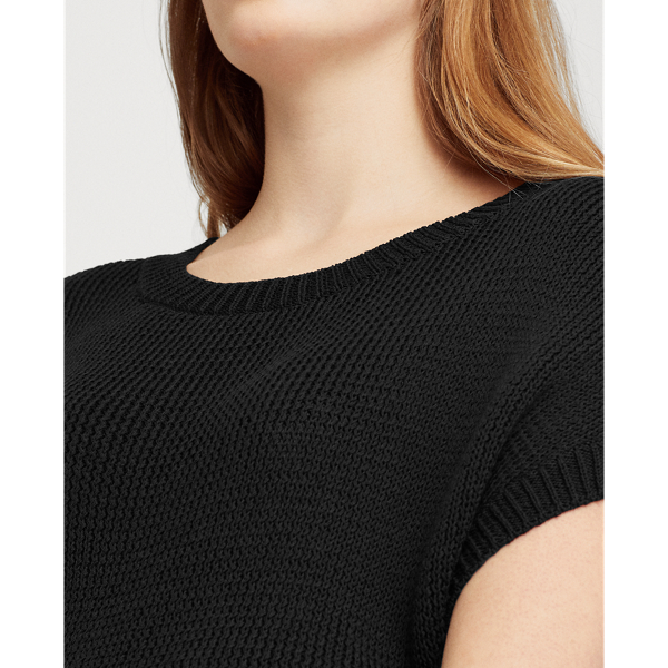 Black Cotton-Blend Short-Sleeve Jumper Lauren 6
