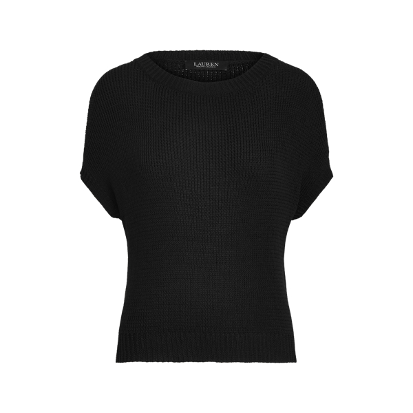 Black Cotton-Blend Short-Sleeve Jumper Lauren 2