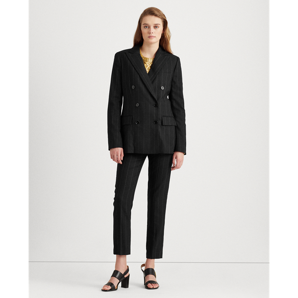 Black/White Wool Twill Blazer Lauren 4