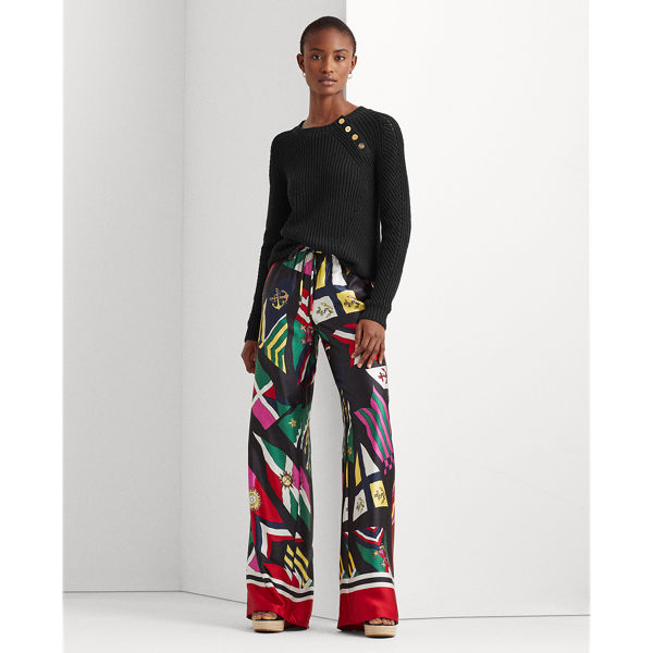 Black Button-Trim Cotton Jumper Lauren 4
