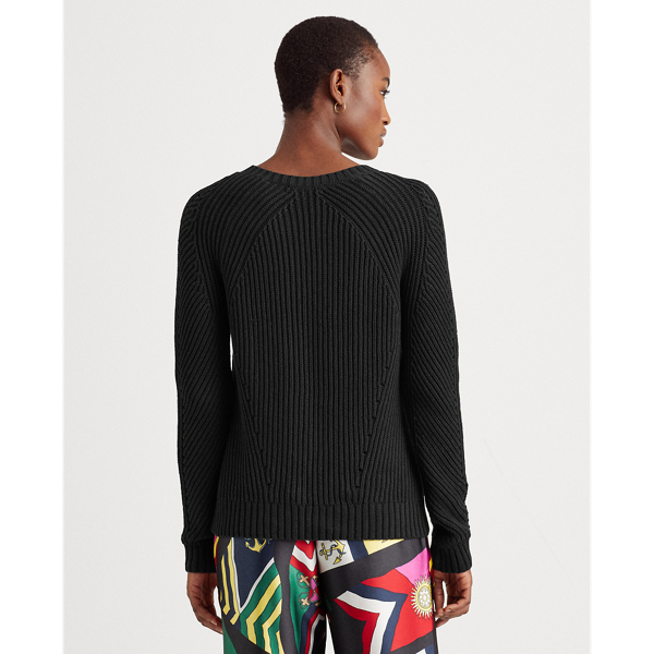 Black Button-Trim Cotton Jumper Lauren 5