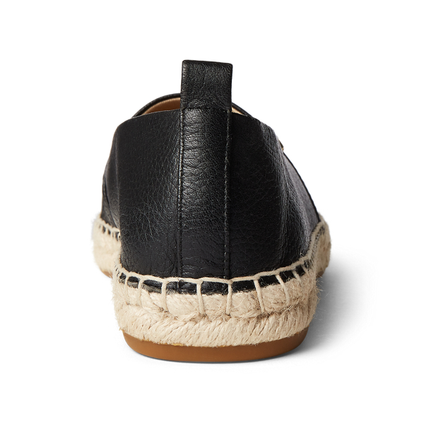 Black Cameryn Tumbled Leather Espadrille Lauren 3
