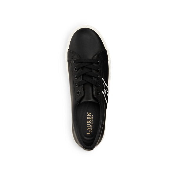 Black Janson II Burnished Leather Sneaker Lauren 4