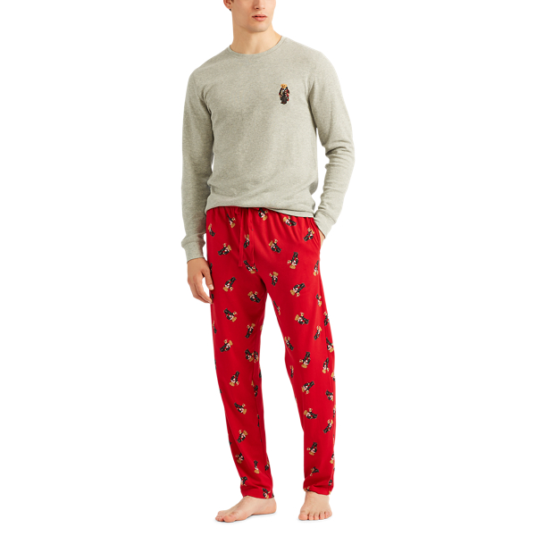 Andover Heather Polo Bear Waffle-Knit Sleep Shirt Polo Ralph Lauren 2