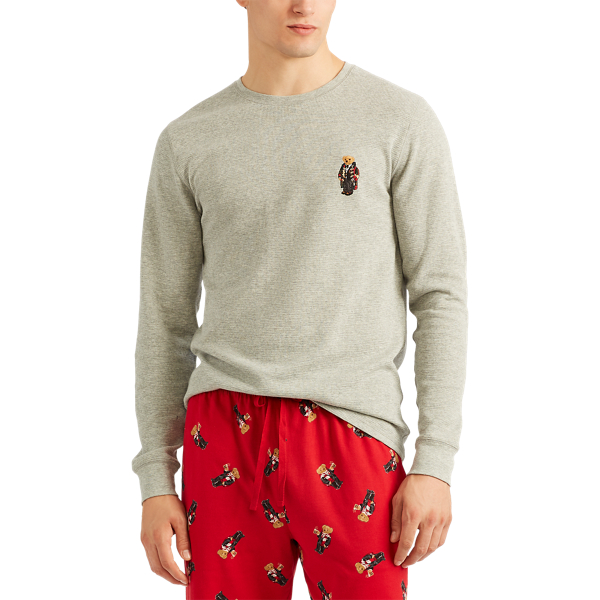 Andover Heather Polo Bear Waffle-Knit Sleep Shirt Polo Ralph Lauren 3