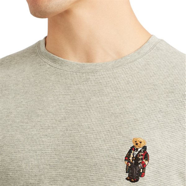 Andover Heather Polo Bear Waffle-Knit Sleep Shirt Polo Ralph Lauren 5