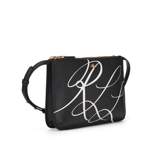 Black/Snow White Printed Faux-Leather Carter Crossbody Lauren 3