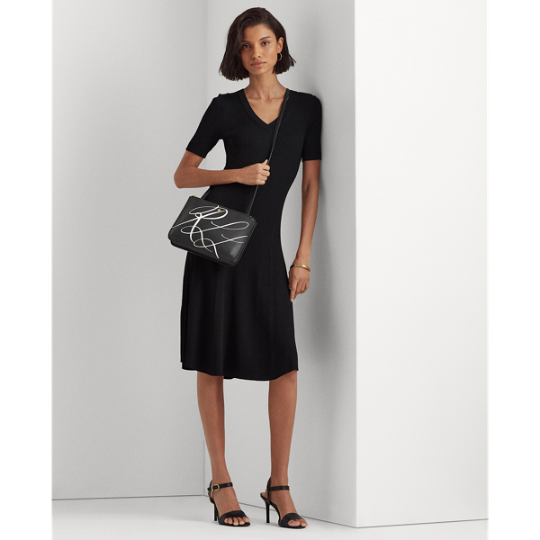 Black/Snow White Printed Faux-Leather Carter Crossbody Lauren 7