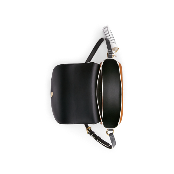 Lauren Tan/Black/Vanilla Leather Medium Crossbody Lauren 5