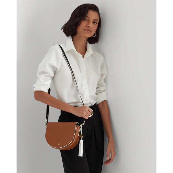 Lauren Tan/Black/Vanilla Leather Medium Crossbody Lauren 7