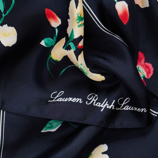 Holiday Navy Dina Silk Twill Scarf Lauren 3