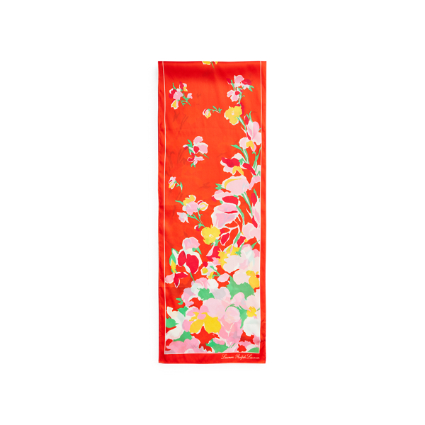 Active Orange Dina Silk Twill Scarf Lauren 2
