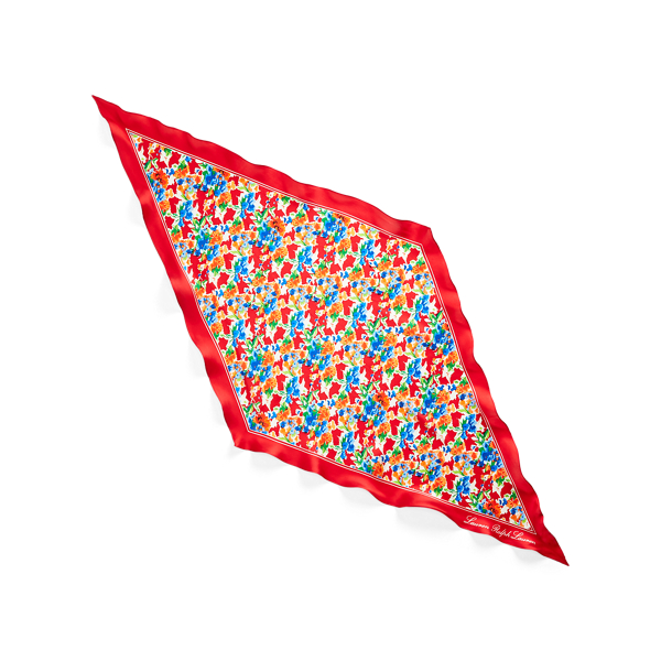 Lipstick Red Delina Silk Twill Scarf Lauren 2