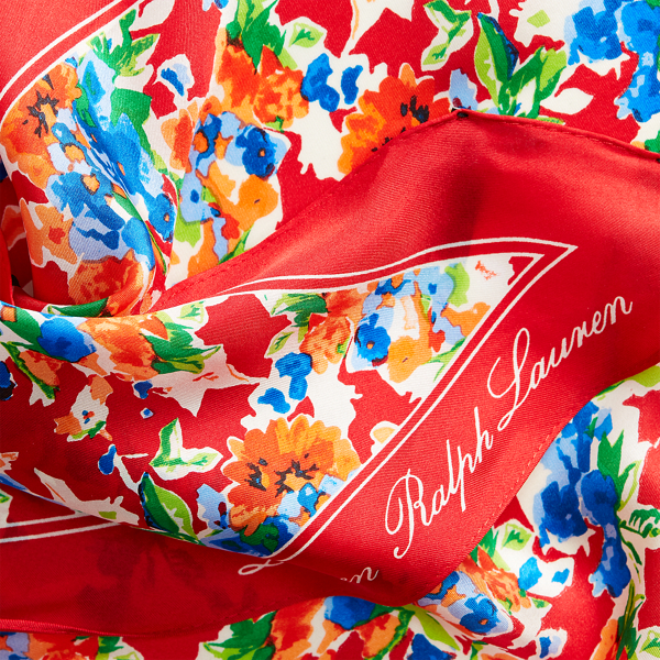 Lipstick Red Delina Silk Twill Scarf Lauren 3