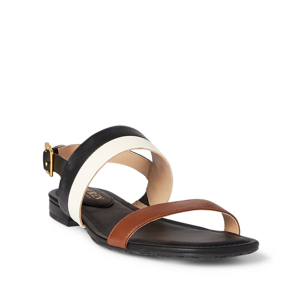 Deepsaddletan/Vanilla/Bla Kristi Nappa Leather Sandal Lauren 2
