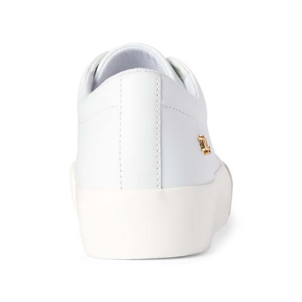 RL White/Modern Gold Isla Action Leather Platform Trainer Lauren 3