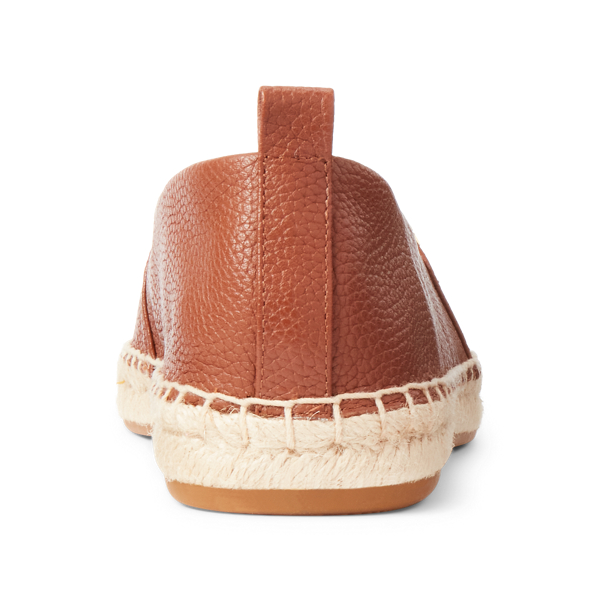 Deep Saddle Tan Cameryn Tumbled Leather Espadrille Lauren 3