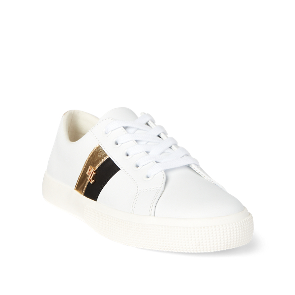 Ledersneaker Janson II Lauren in RLwhite/Black/Moderngold 2