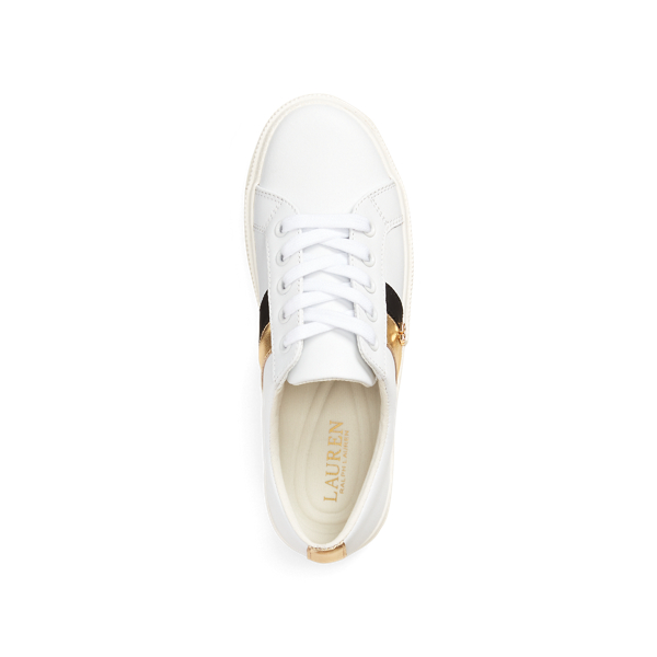 Ledersneaker Janson II Lauren in RLwhite/Black/Moderngold 4