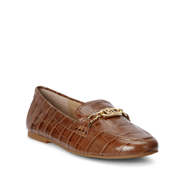 Deep Saddle Tan Averi Embossed Leather Loafer Lauren 2