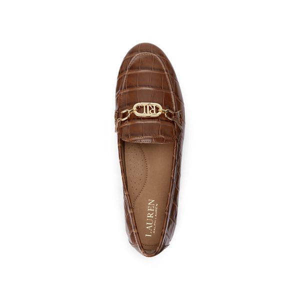 Deep Saddle Tan Averi Embossed Leather Loafer Lauren 4