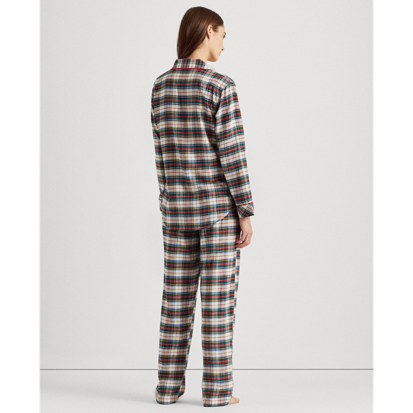 Ivory Plaid Plaid Brushed Twill Sleep Set Lauren 4