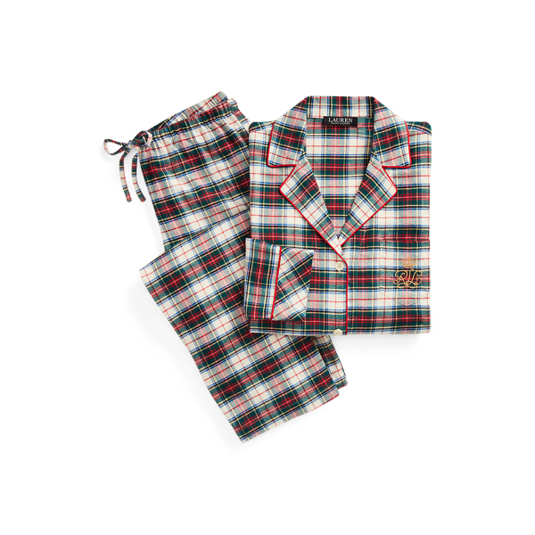 Ivory Plaid Plaid Brushed Twill Sleep Set Lauren 2