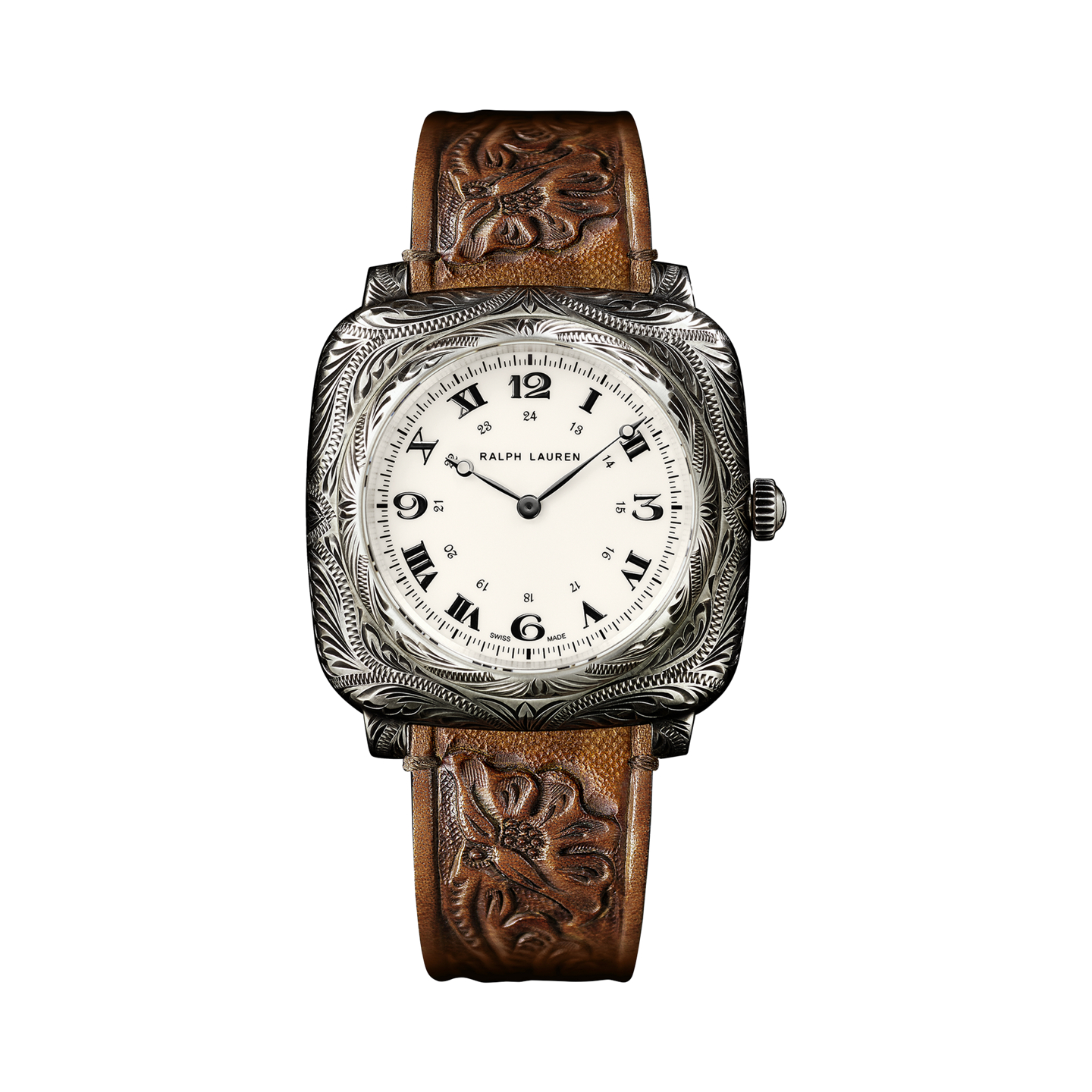 Ralph Lauren Cushion 42 MM Engraved Sterling Silver, цвет: Белый — фото 1