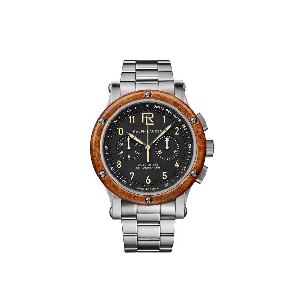 42 MM Chronograph Steel Wood Bezel