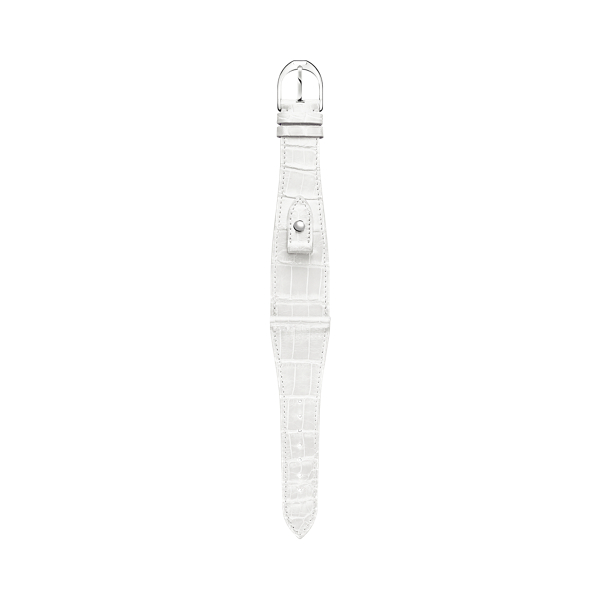 White/Silver Large Stirrup Alligator Watch Strap The Stirrup Collection 1