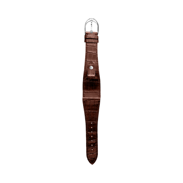 Brown/Silver Large Stirrup Alligator Watch Strap The Stirrup Collection 1
