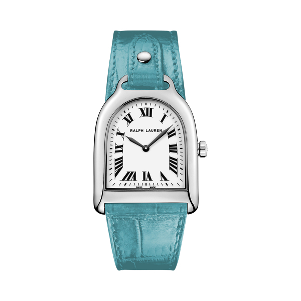 Turquoise Small Stirrup Alligator Watch Strap The Stirrup Collection 2