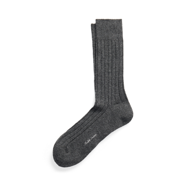 Coal Ribbed Cashmere-Blend Dress Socks Purple Label 1